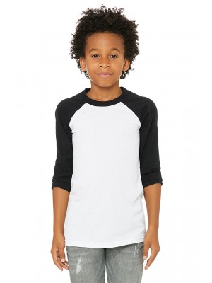  Bella + Canvas 3200Y Youth 3/4-Sleeve Baseball T-Shirt